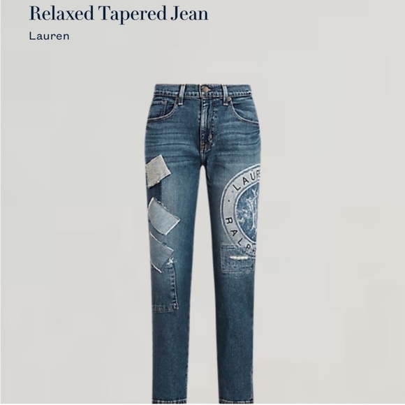 Lauren Ralph Lauren Black Label Relaxed Tapered Patchwork Logo Jean - 8 - Picture 2 of 13